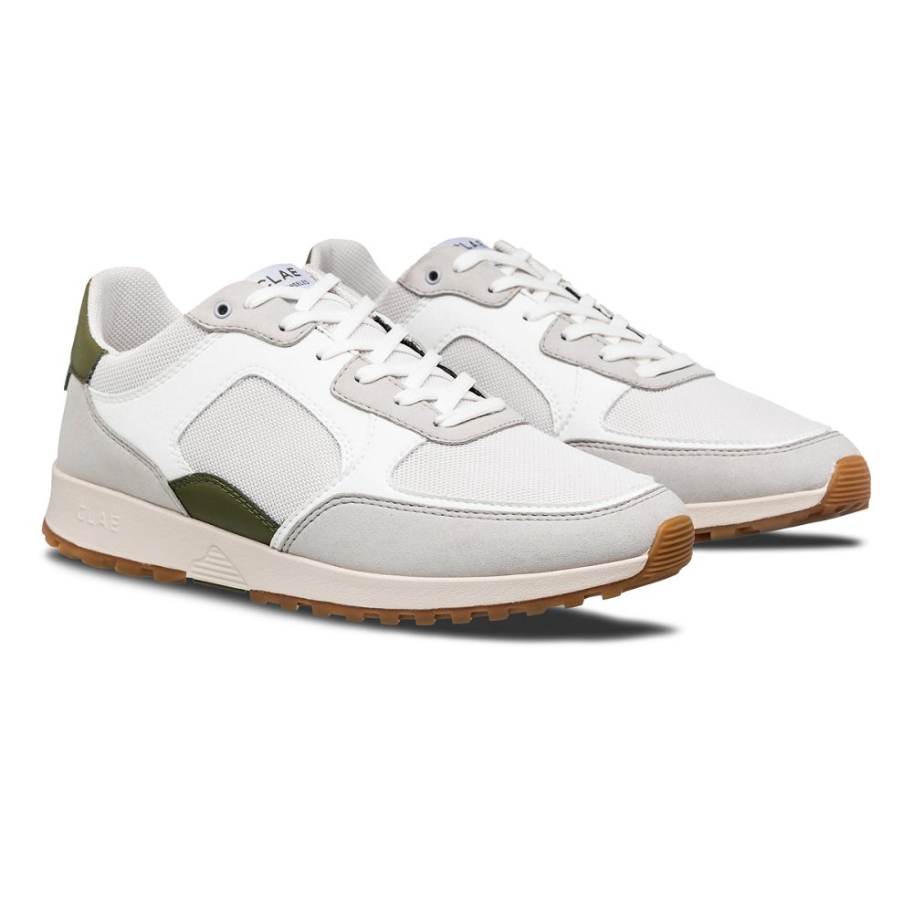 Basket CLAE Femme Microchip White Olive - france WYE-01396777