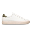 White Leather Olive