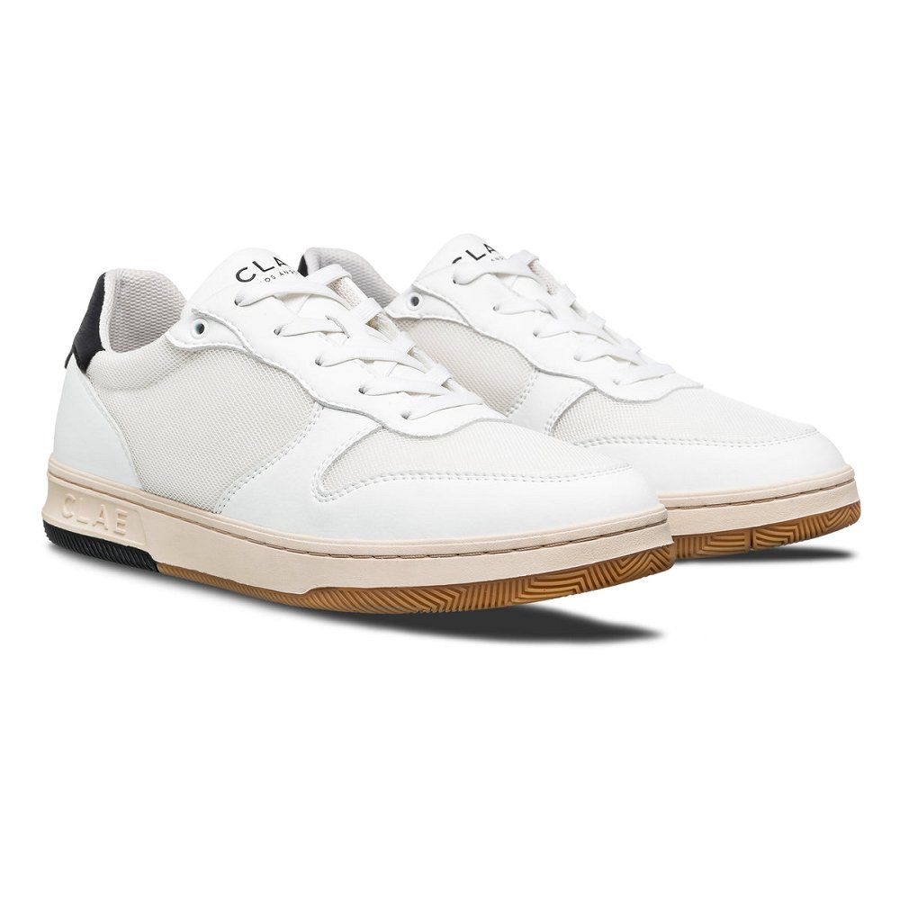 Chaussure CLAE Homme White Black Vegan - france YXA-39022202