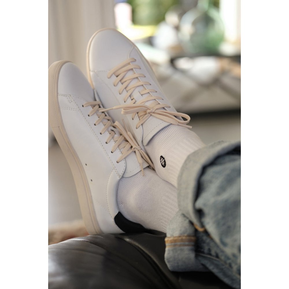 Chaussure CLAE Homme White Leather - france UUX-83093479