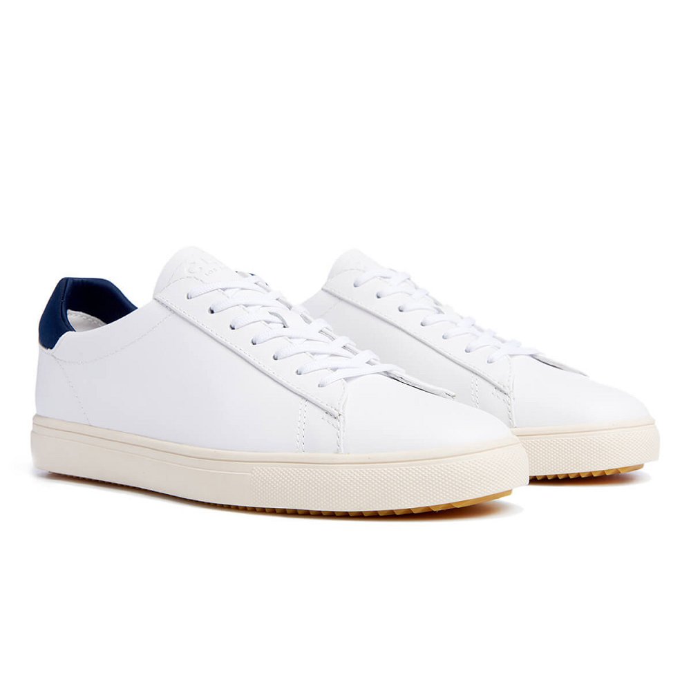 Chaussure CLAE Homme White Leather - france UUX-83093479