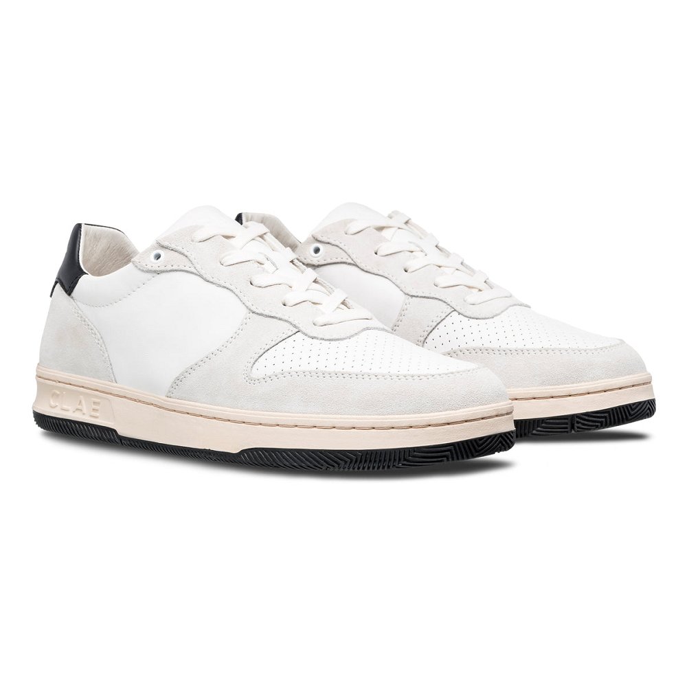 Chaussure CLAE Homme White Leather Black - france SQL-36057064