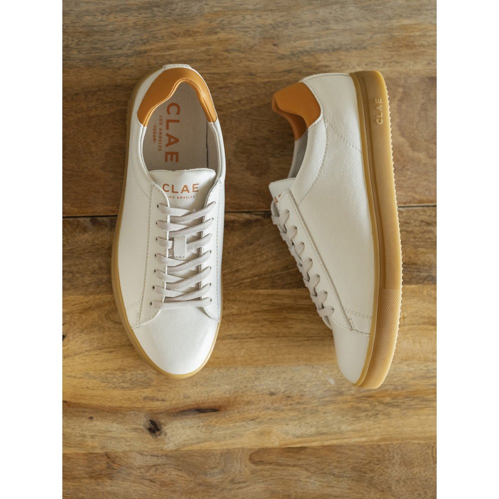 Chaussure CLAE Homme White Tangerine Light Gum - france CJV-34362453