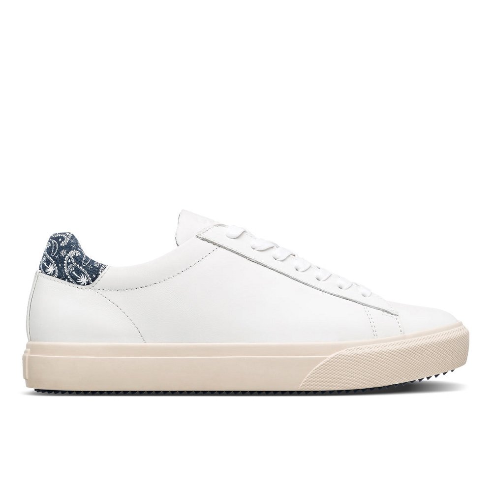 Chaussure CLAE Homme White Leather Ocean Paisley - france DUZ-84053935