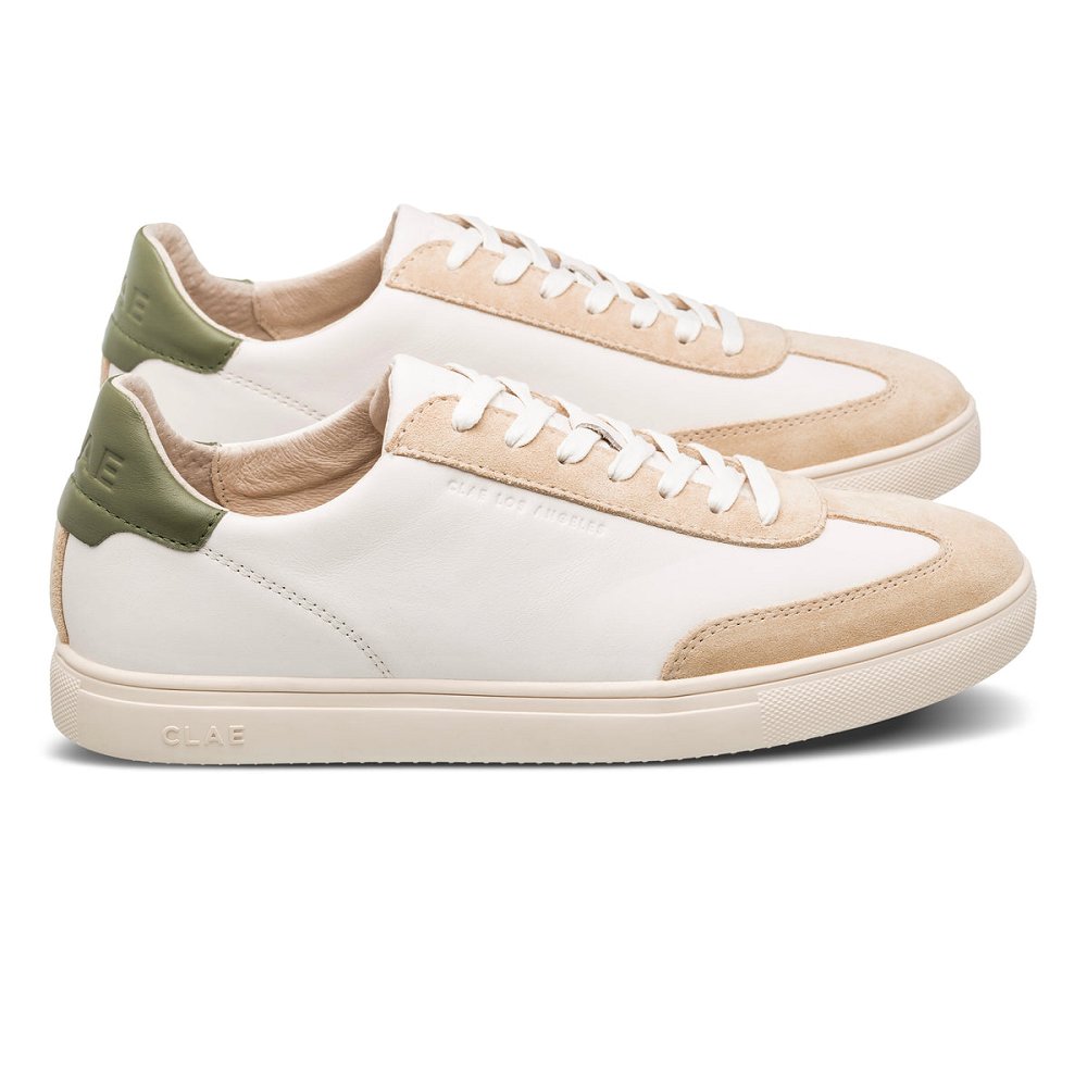 Chaussure CLAE Homme Off White Vanilla Olive - france NZD-43639129