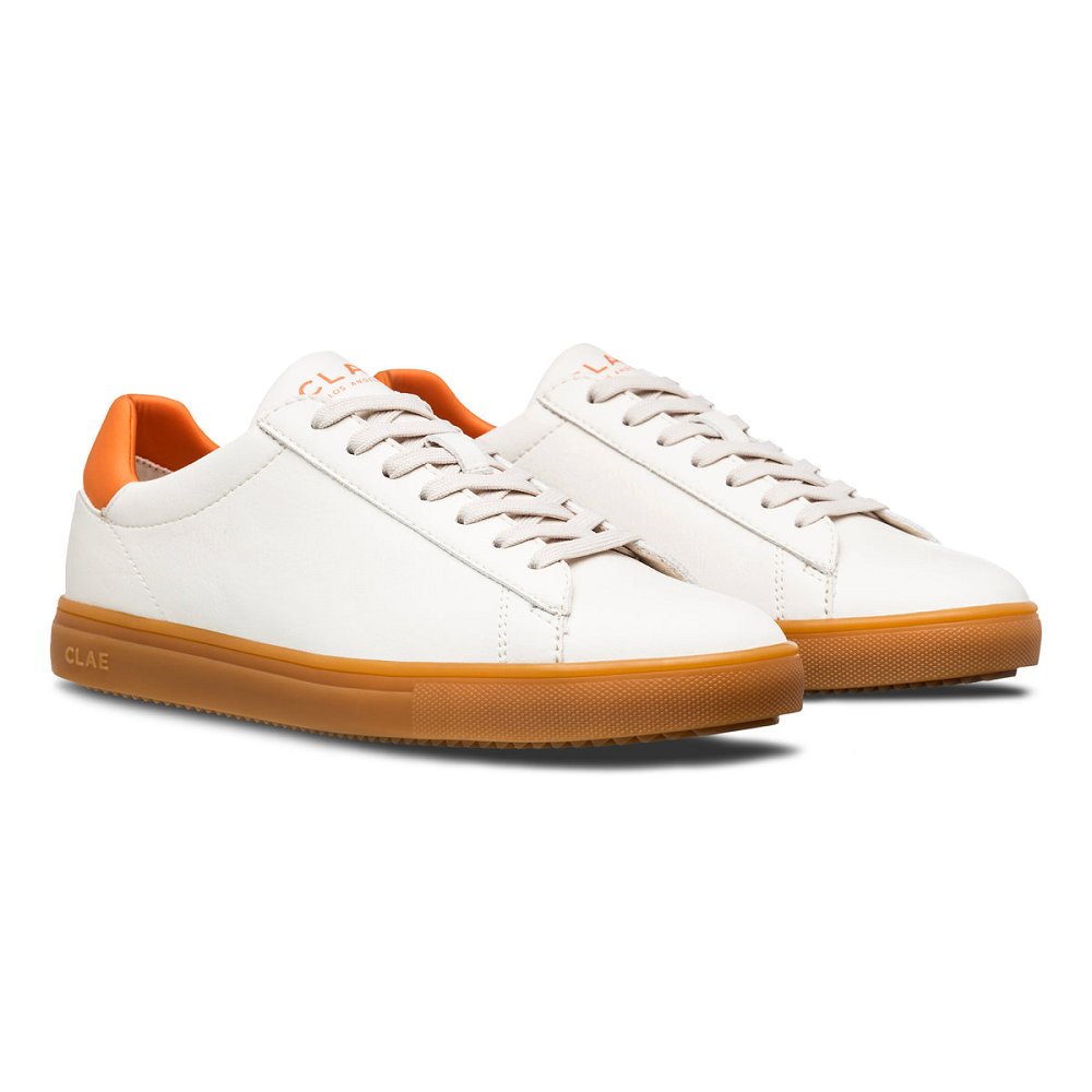 Chaussure CLAE Homme White Tangerine Light Gum - france CJV-34362453