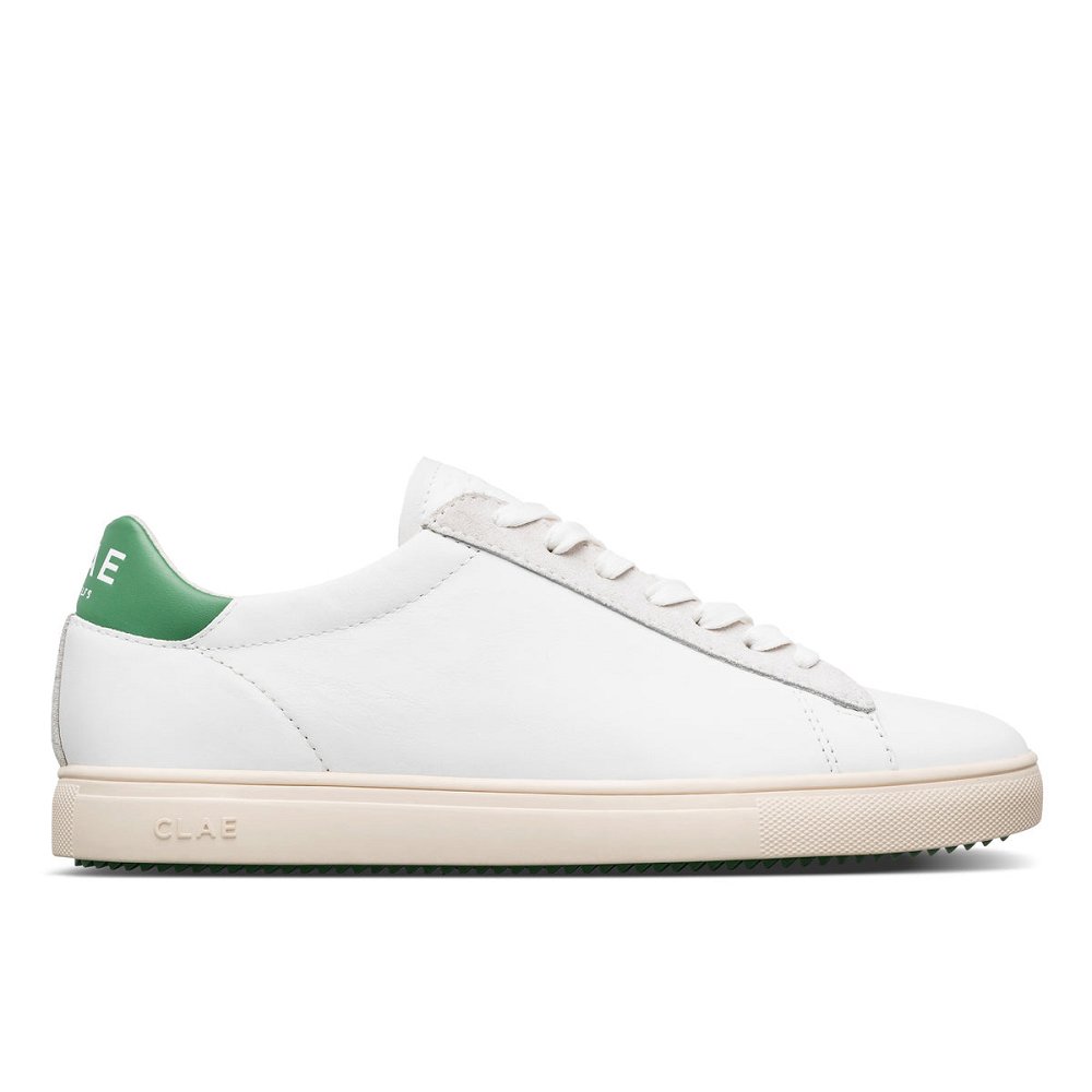 Chaussure CLAE Homme White Leather Loden Green - france WKT-22285686