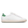 White Leather Loden Green