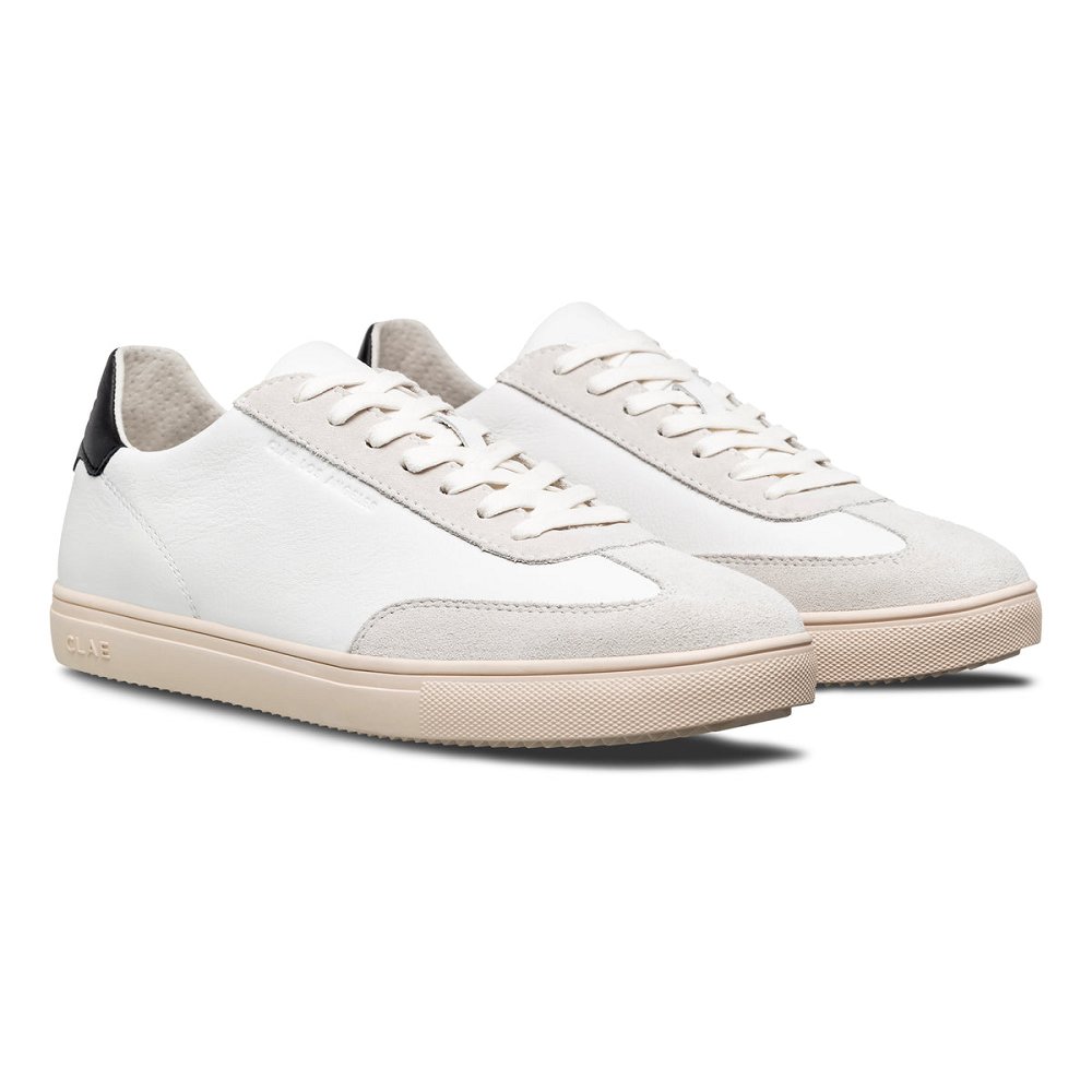 Chaussure CLAE Homme White Leather Black - france WGO-54094466