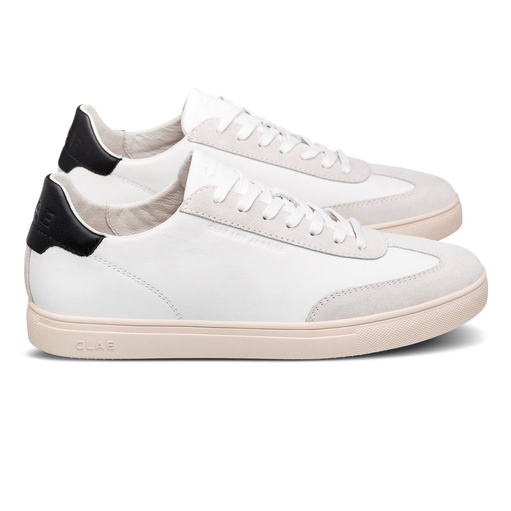 Chaussure CLAE Homme White Leather Black - france WGO-54094466