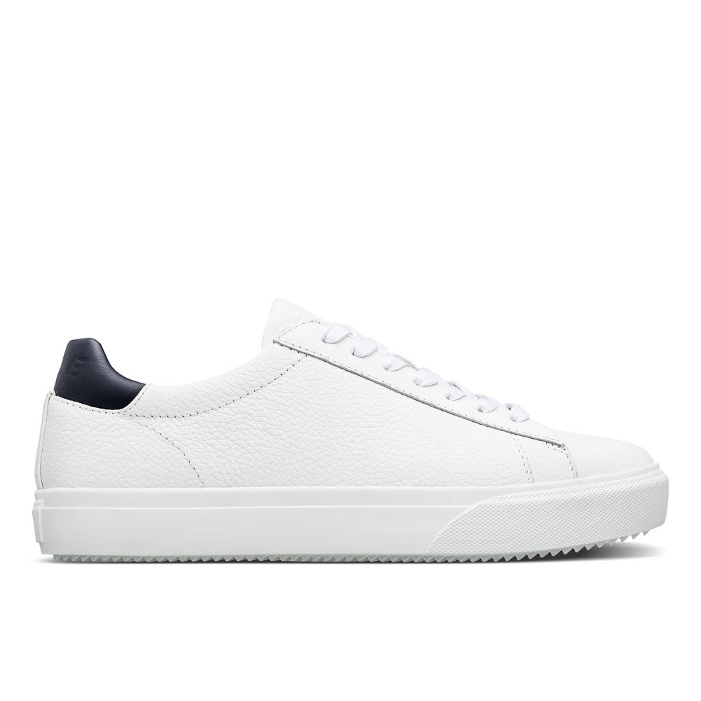 Chaussure CLAE Homme White Leather Navy - france MDJ-93453896