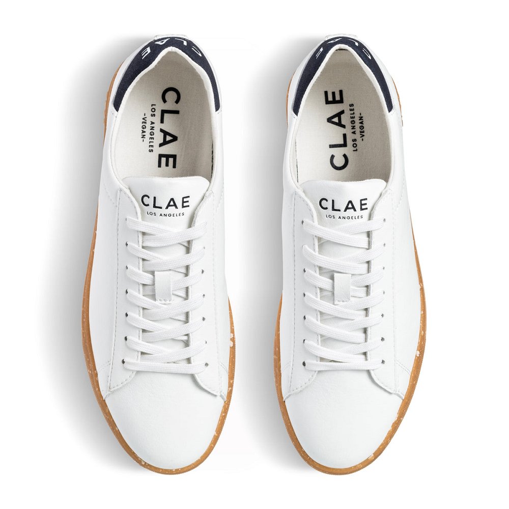 Chaussure CLAE Homme White Navy Vegan Light Gum - france BBW-98917245