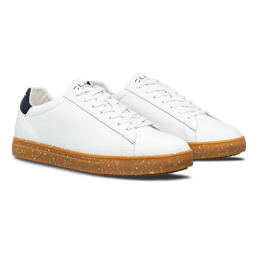 Chaussure CLAE Homme White Navy Vegan Light Gum - france BBW-98917245