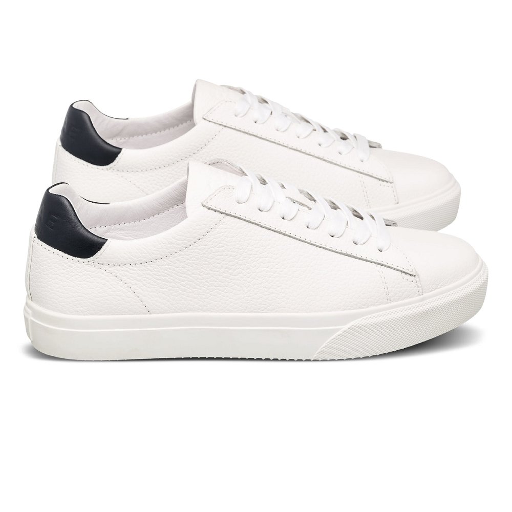 Chaussure CLAE Homme White Leather Navy - france MDJ-93453896