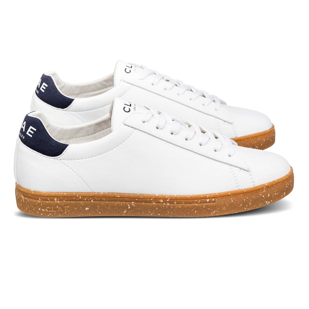 Chaussure CLAE Homme White Navy Vegan Light Gum - france BBW-98917245