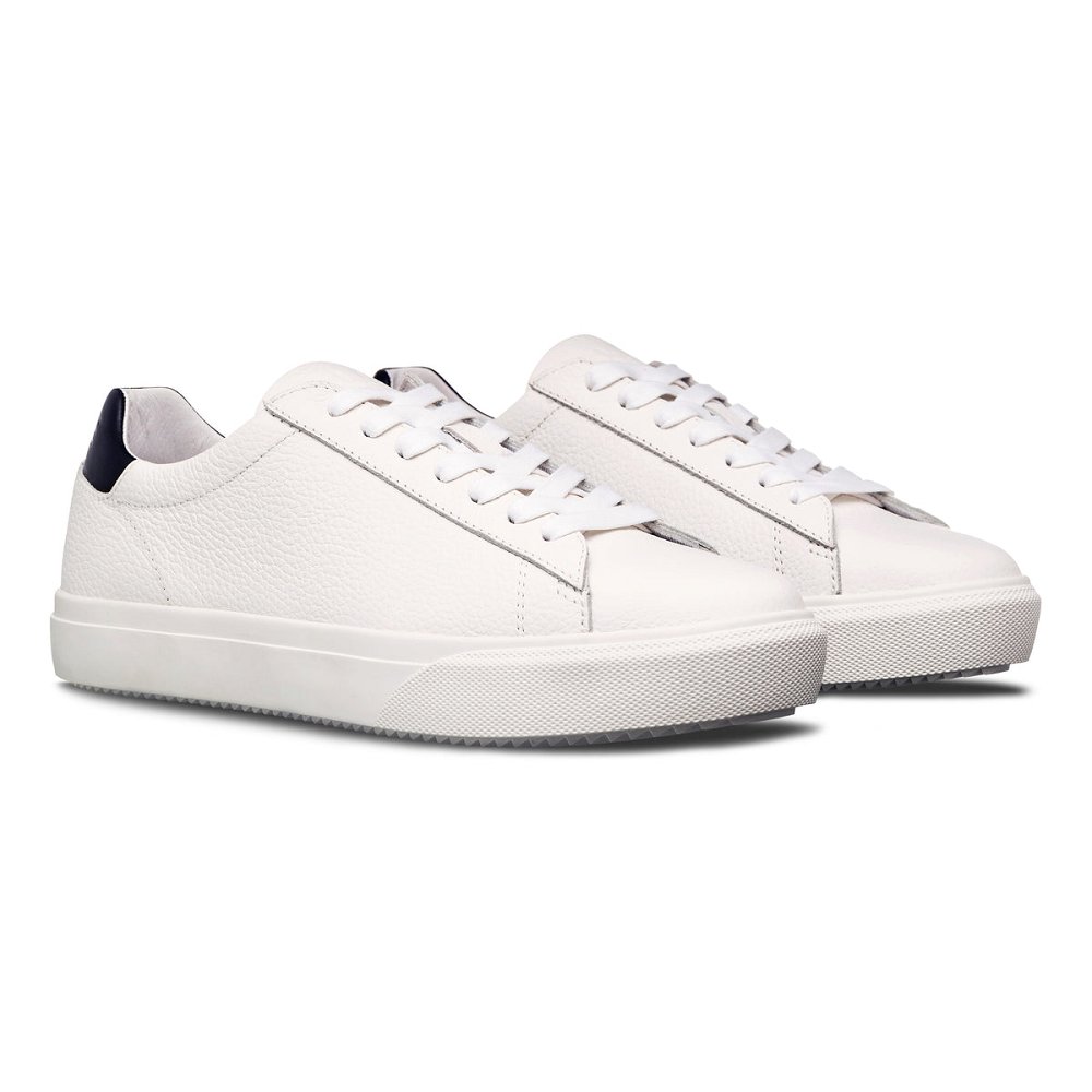 Chaussure CLAE Homme White Leather Navy - france MDJ-93453896