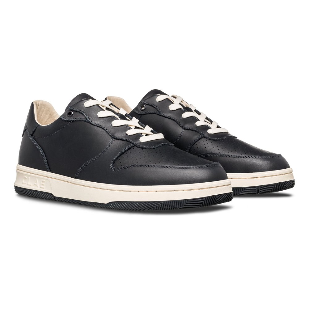 Chaussure CLAE Homme Deep Navy Leather - france JHA-79361575