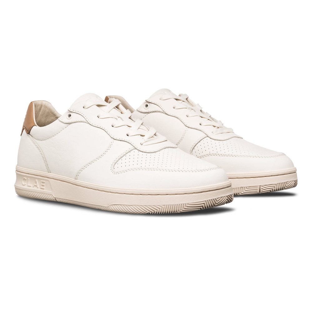 Chaussure CLAE Homme Off White Camel Brown - france AHU-31329626