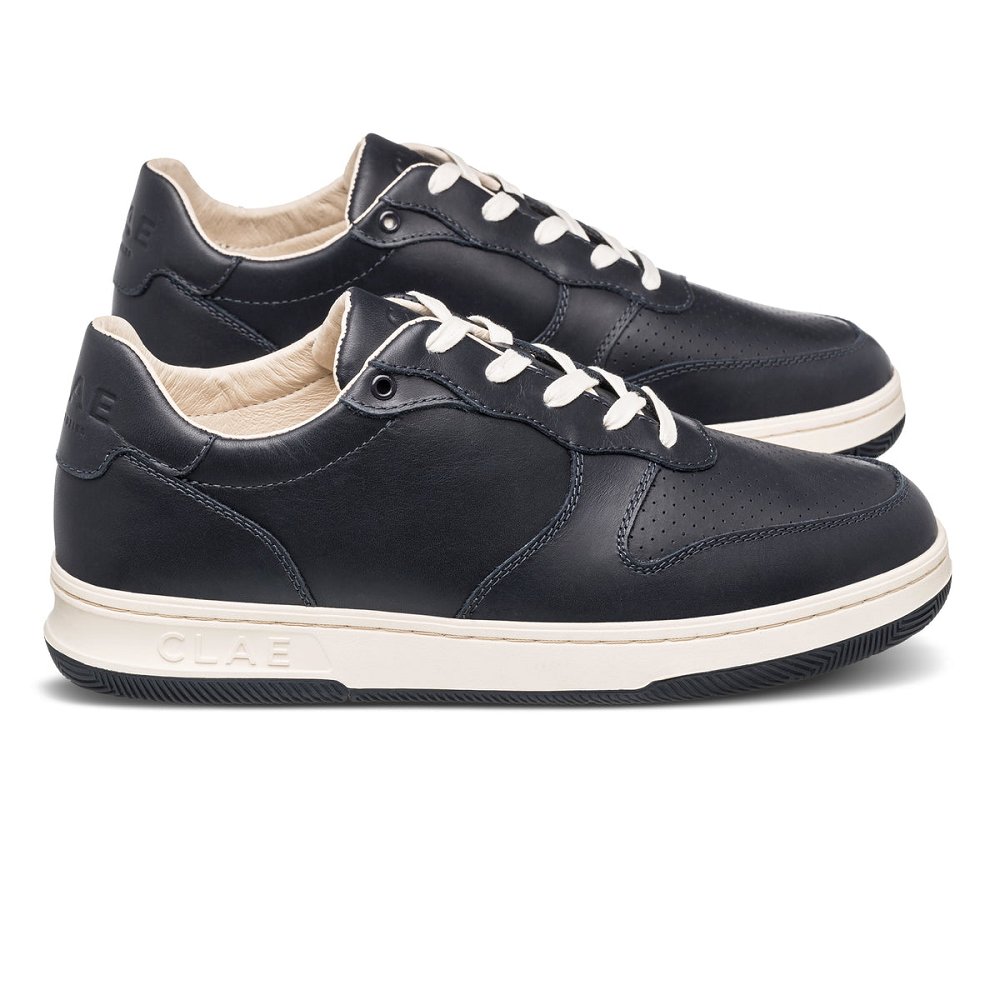 Chaussure CLAE Homme Deep Navy Leather - france JHA-79361575