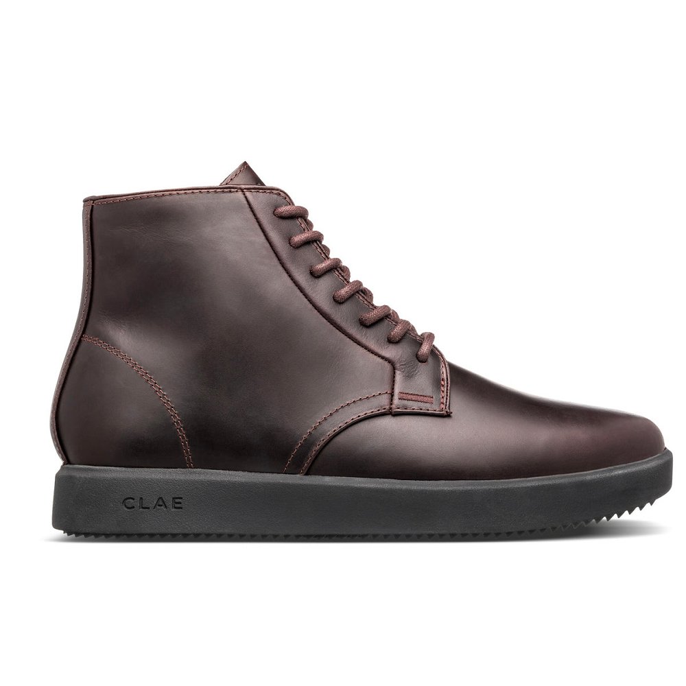 Chaussure CLAE Homme Walrus Brown Leather - france RHJ-84839315