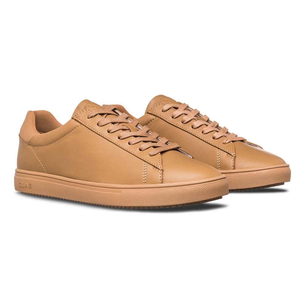 Chaussure CLAE Homme Camel Brown Leather - france YYK-88473854