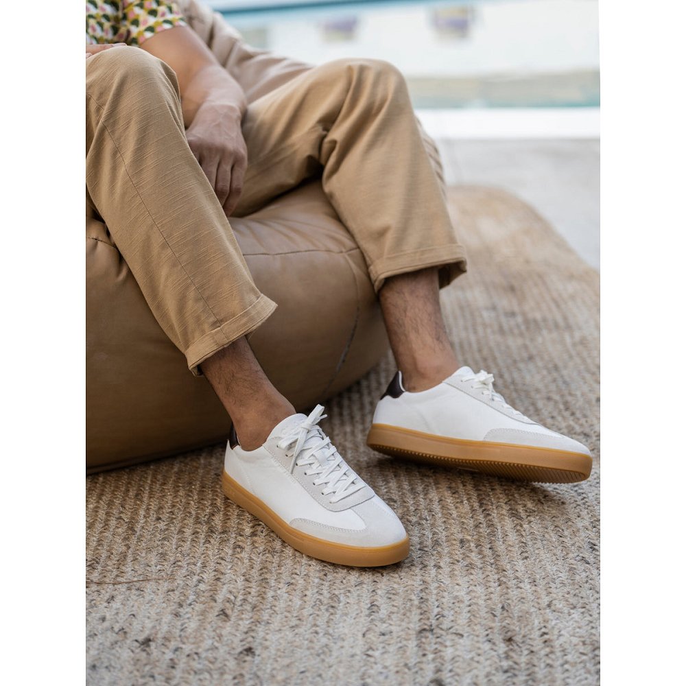 Chaussure CLAE Homme White Walrus Brown Light Gum - france AFI-71233365