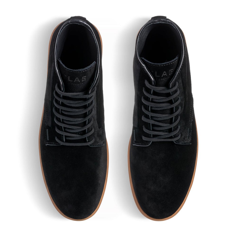 Chaussure CLAE Homme Black Suede Gum - france IWI-59704141