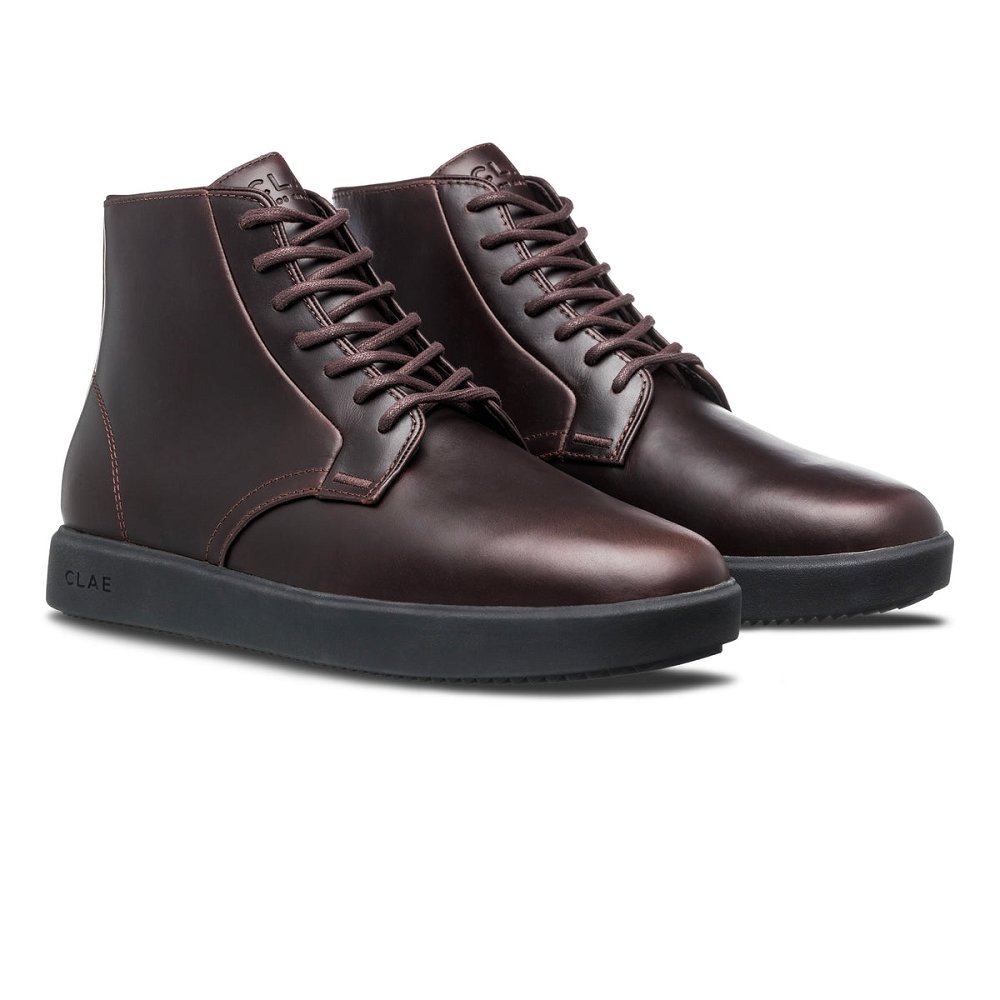 Chaussure CLAE Homme Walrus Brown Leather - france RHJ-84839315