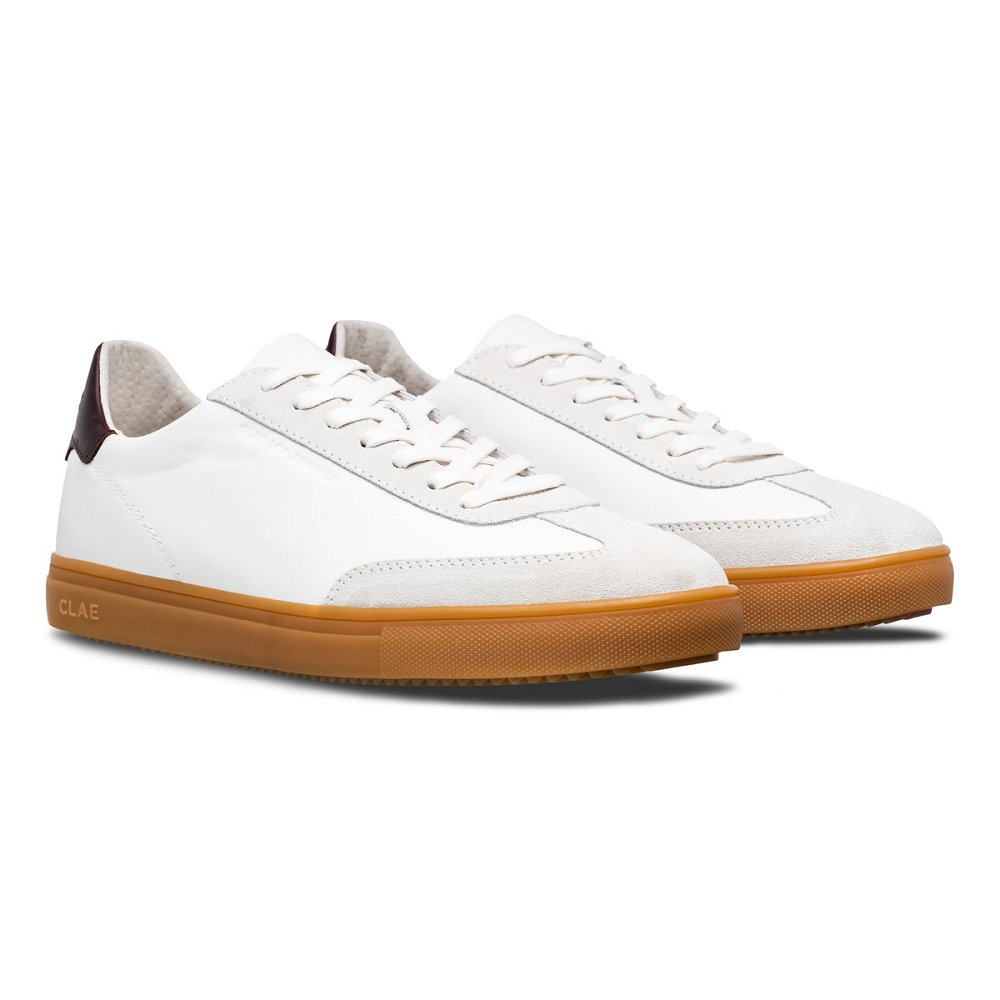 Chaussure CLAE Homme White Walrus Brown Light Gum - france AFI-71233365