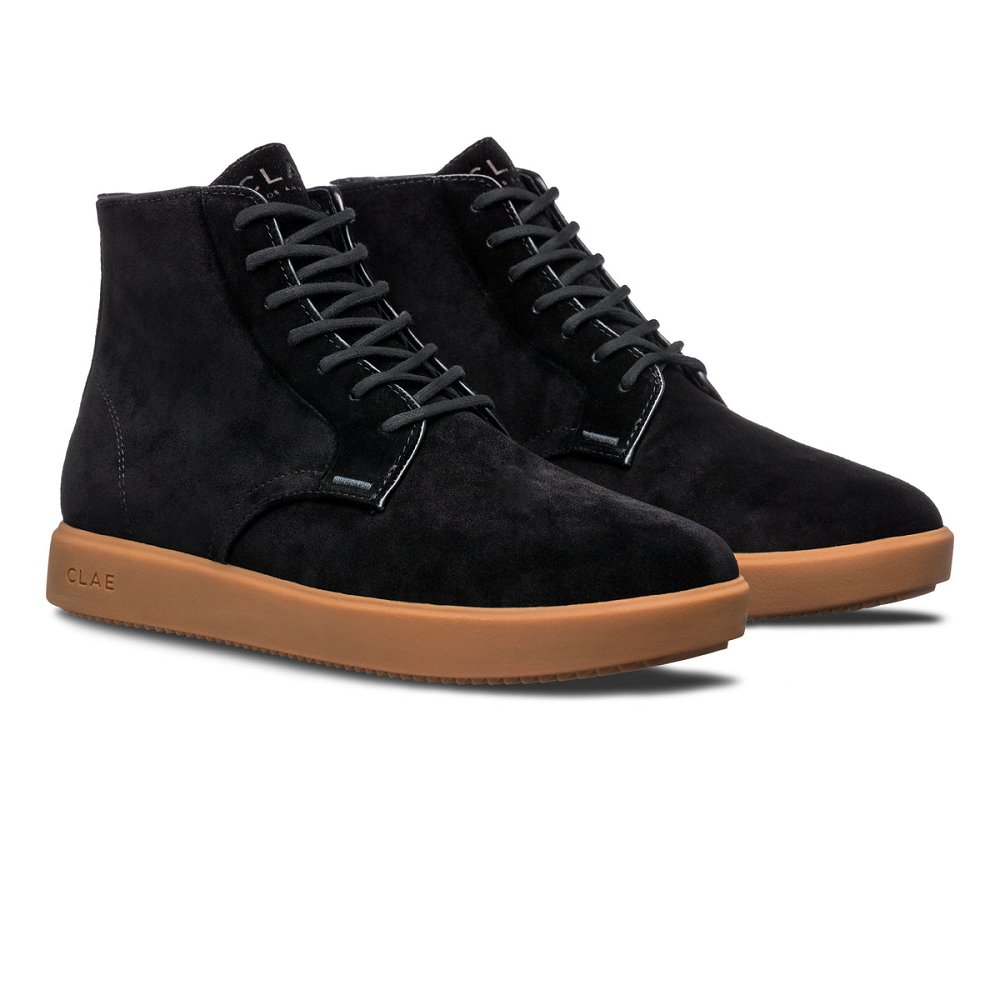 Chaussure CLAE Homme Black Suede Gum - france IWI-59704141