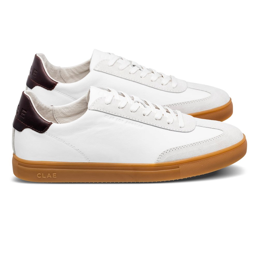 Chaussure CLAE Homme White Walrus Brown Light Gum - france AFI-71233365