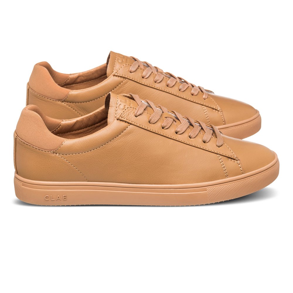 Chaussure CLAE Homme Camel Brown Leather - france YYK-88473854