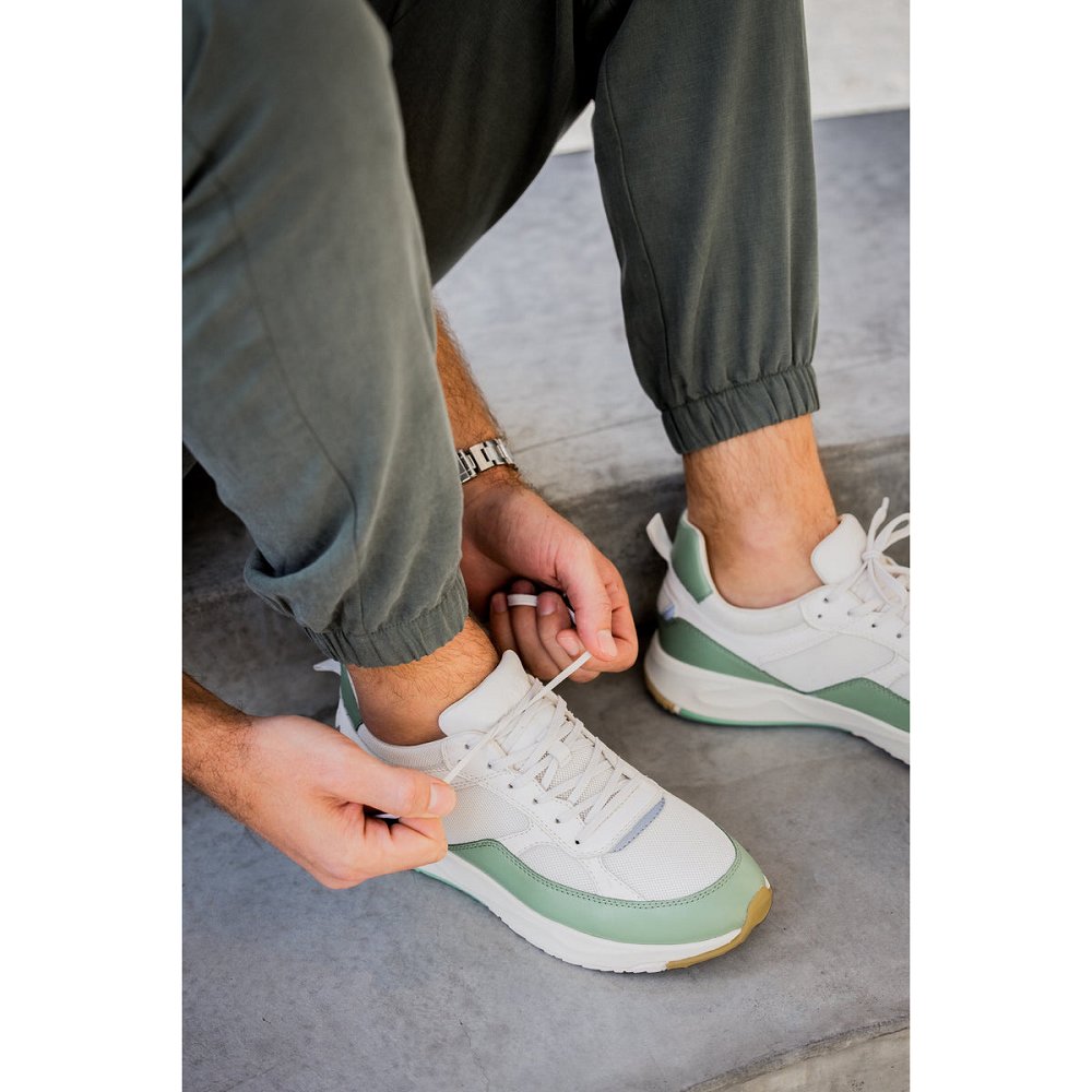 Basket CLAE Homme Menta Leather Off White - france UYE-78503374