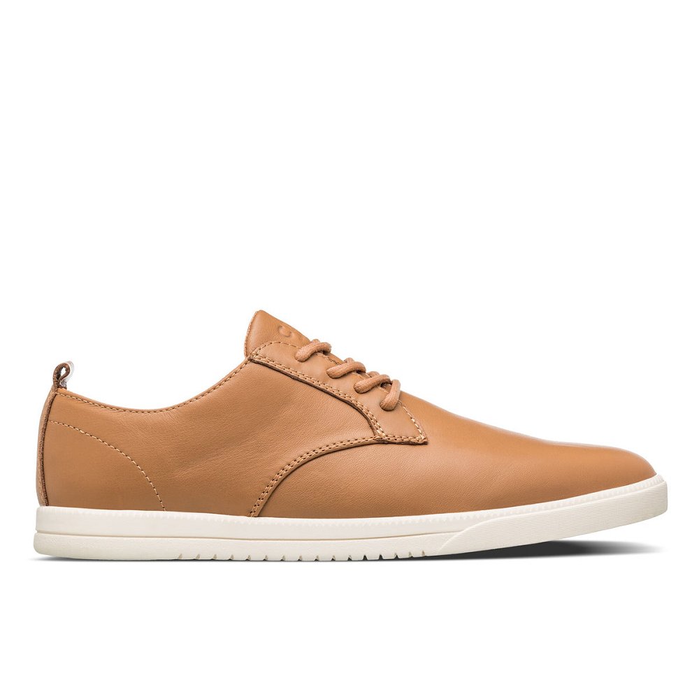 Chaussure CLAE Homme Camel Brown Leather - france DOU-80080867