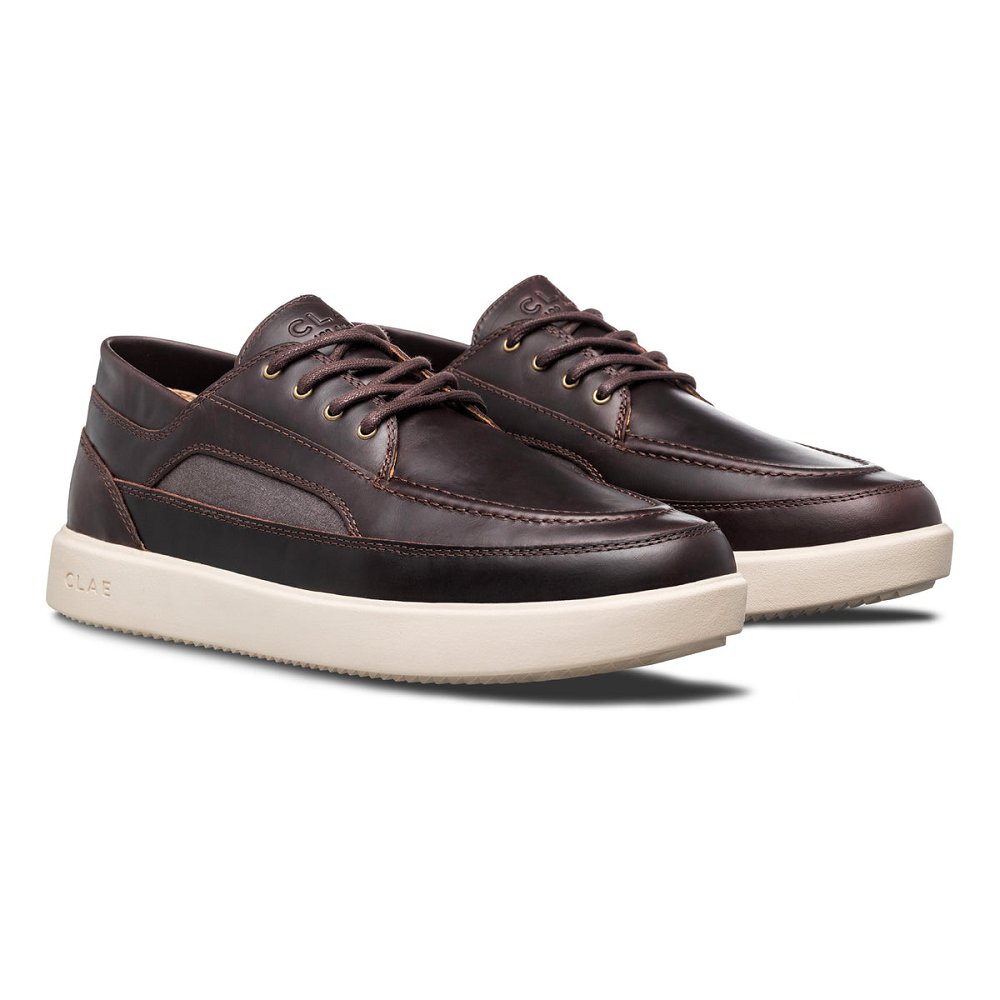 Chaussure CLAE Homme Walrus Brown Leather - france ICR-24274104