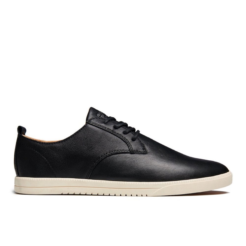 Chaussure CLAE Homme Leather Black Milled Tumbled Leather - france VYM-99563124