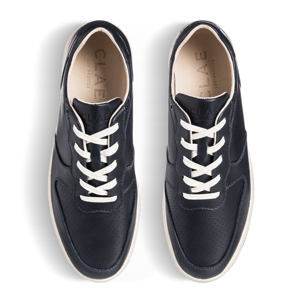 Chaussure CLAE Femme Deep Navy Leather - france OOA-91851363